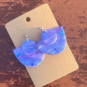 Marbled polymer clay earrings